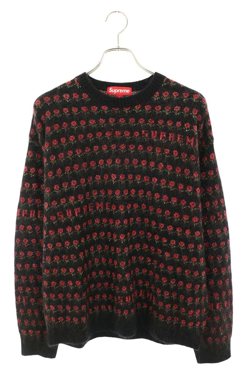 SUPREME 25AW Flowers Metallic Sweater Black Size L