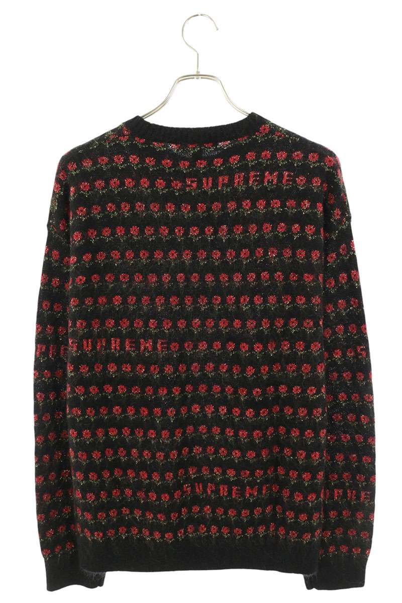 SUPREME 25AW Flowers Metallic Sweater Black Size L