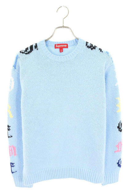 SUPREME 26SS Old English Sleeves Sweater Blue Size S