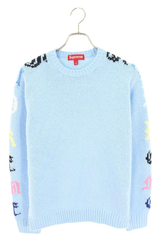 SUPREME 26SS Old English Sleeves Sweater Blue Size S