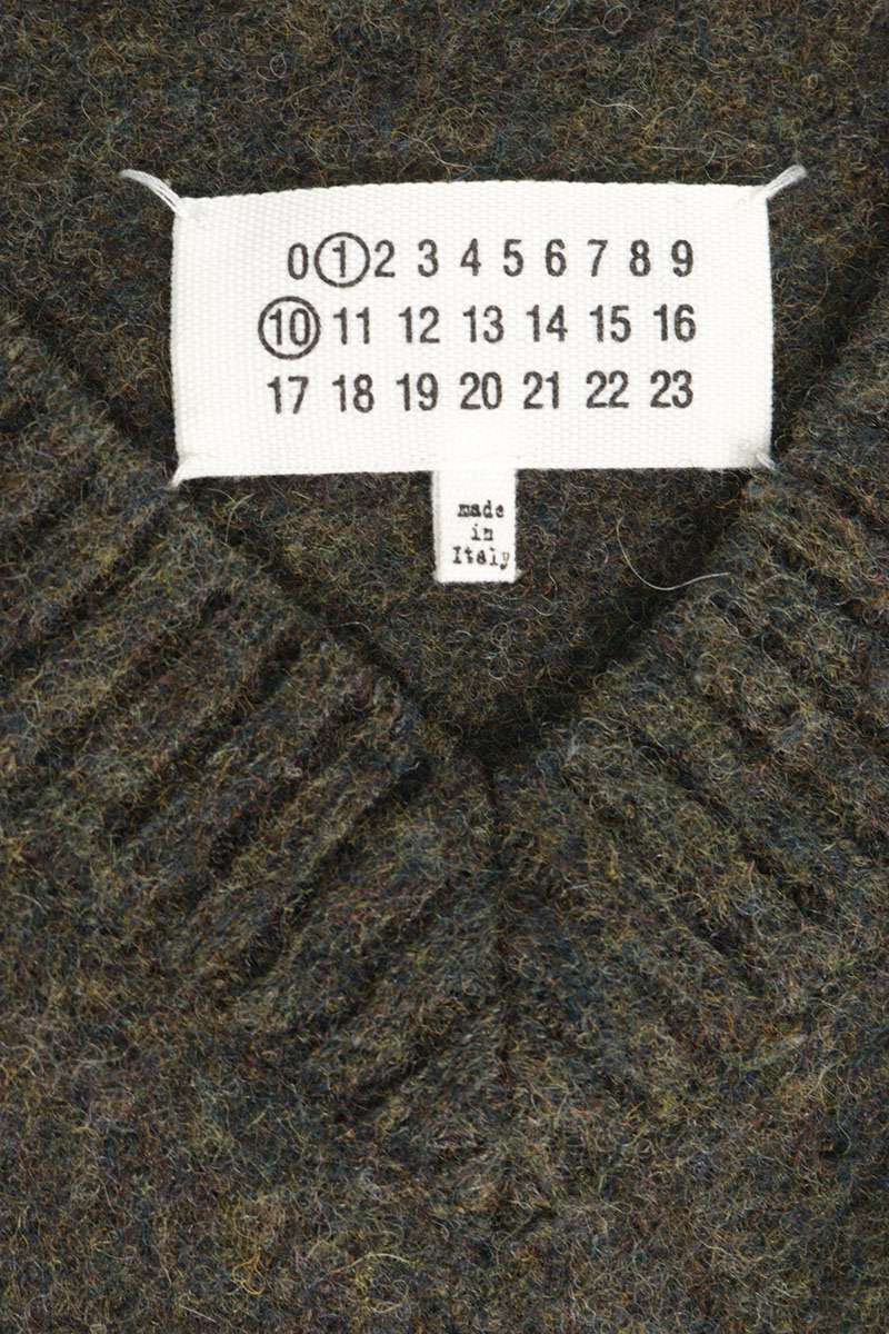 Maison Margiela Wool V-Neck Knit Green Size S