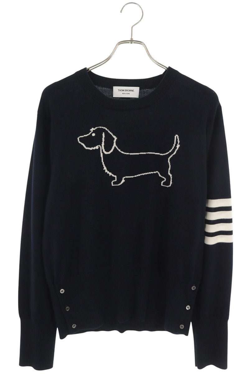 THOM BROWNE Navy Wool 4-Bar Stripe Knit Size 3
