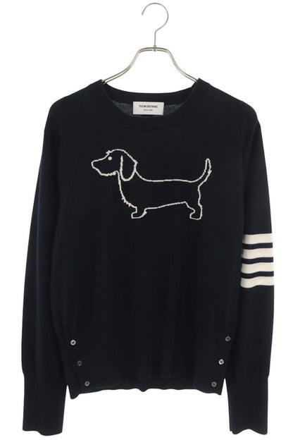 THOM BROWNE Navy Wool 4-Bar Stripe Knit Size 3