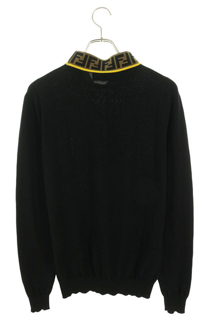 FENDI Zucca High-Neck Wool Knit Sweater Size 48
