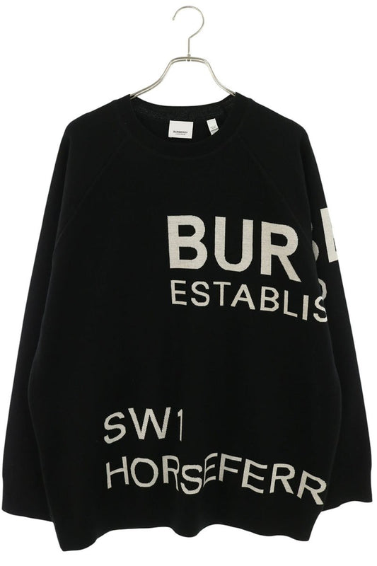 Burberry Black Horseferry Intarsia Wool Sweater Size XXL