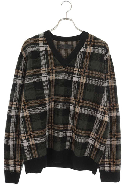 Chrome Hearts BIG CITY Argyle V-Neck Cashmere Knit Size L