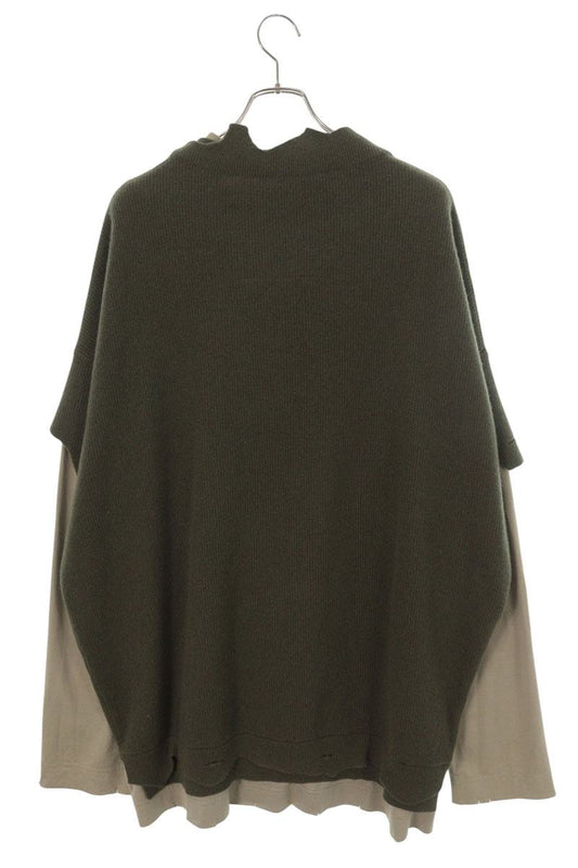 GIVENCHY Layered Wool Knit Sweater Khaki Size L