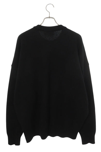 AMI Alexandre Mattiussi Black Red Heart Wool Sweater Size L