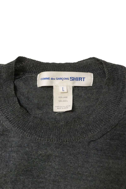 COMME des GARCONS SHIRT Gray Wool Crewneck Sweater Size L