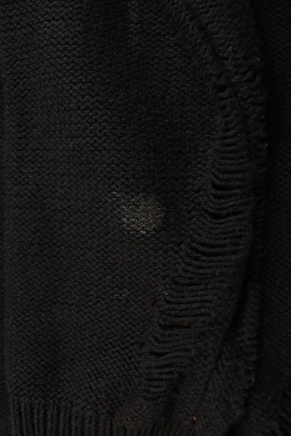 SAINT LAURENT PARIS Black Distressed Blend Sweater Size M
