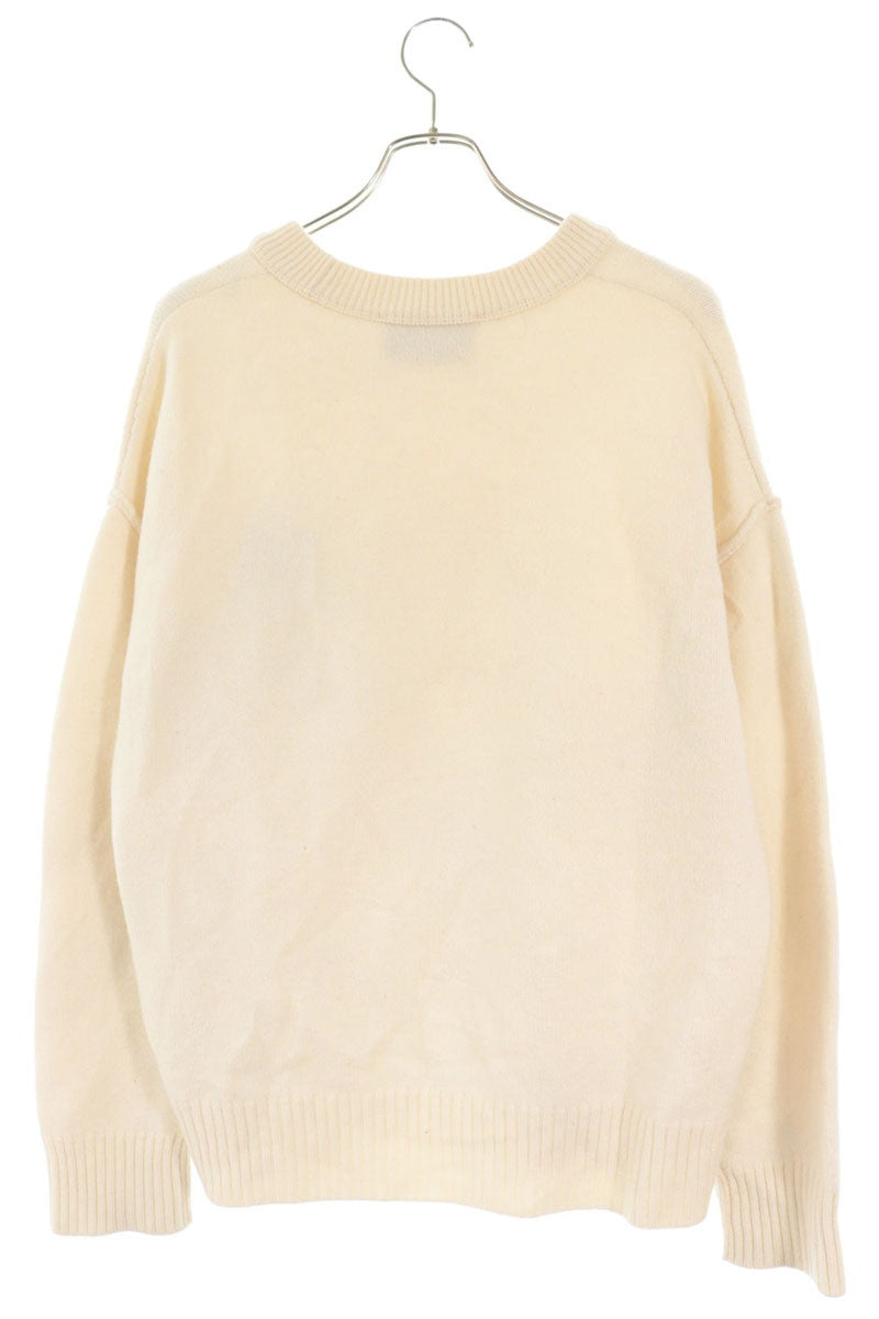 AMI Alexandre Mattiussi Off-White Heart Wool Sweater Size M