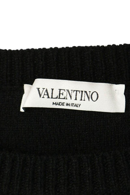 VALENTINO Logo Cashmere Knit Black/Red Size L