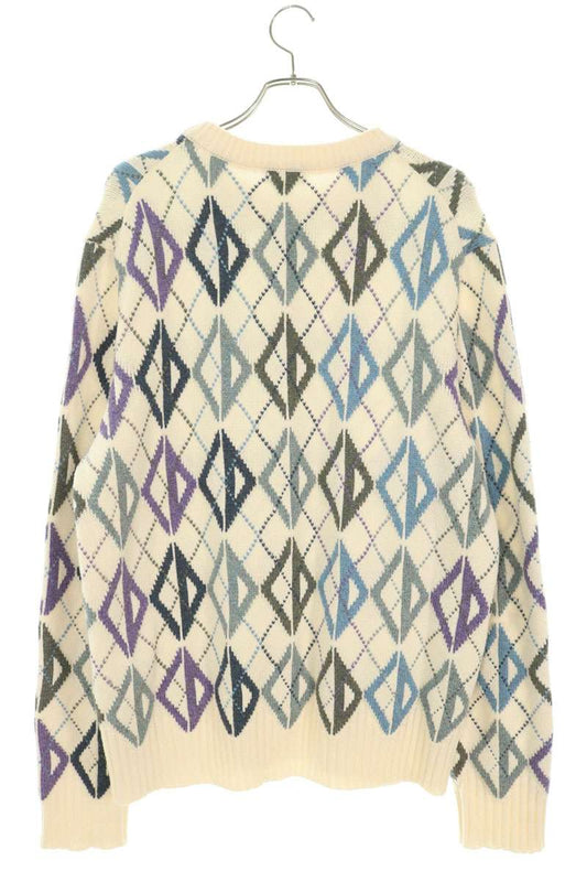 DIOR Wool Cashmere Argyle Pattern Knit Size XL