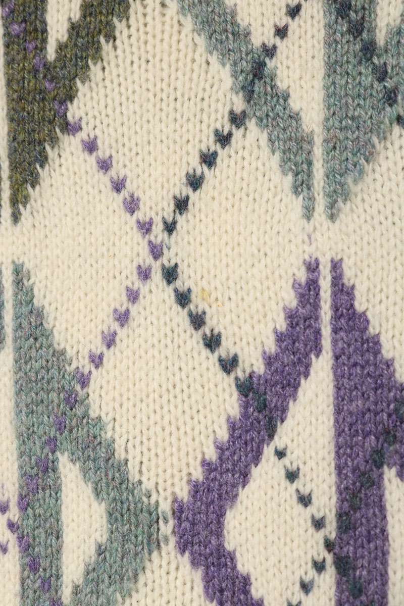DIOR Wool Cashmere Argyle Pattern Knit Size XL