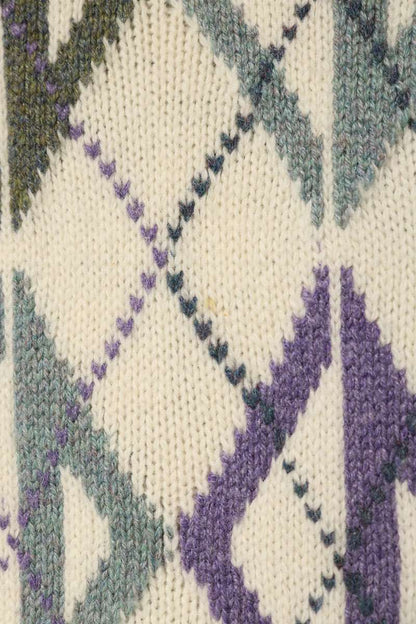 DIOR Wool Cashmere Argyle Pattern Knit Size XL