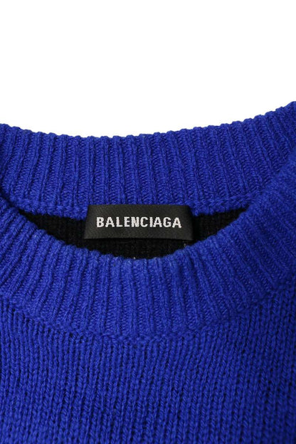 BALENCIAGA Wool Logo Jacquard Crewneck Knit Size S