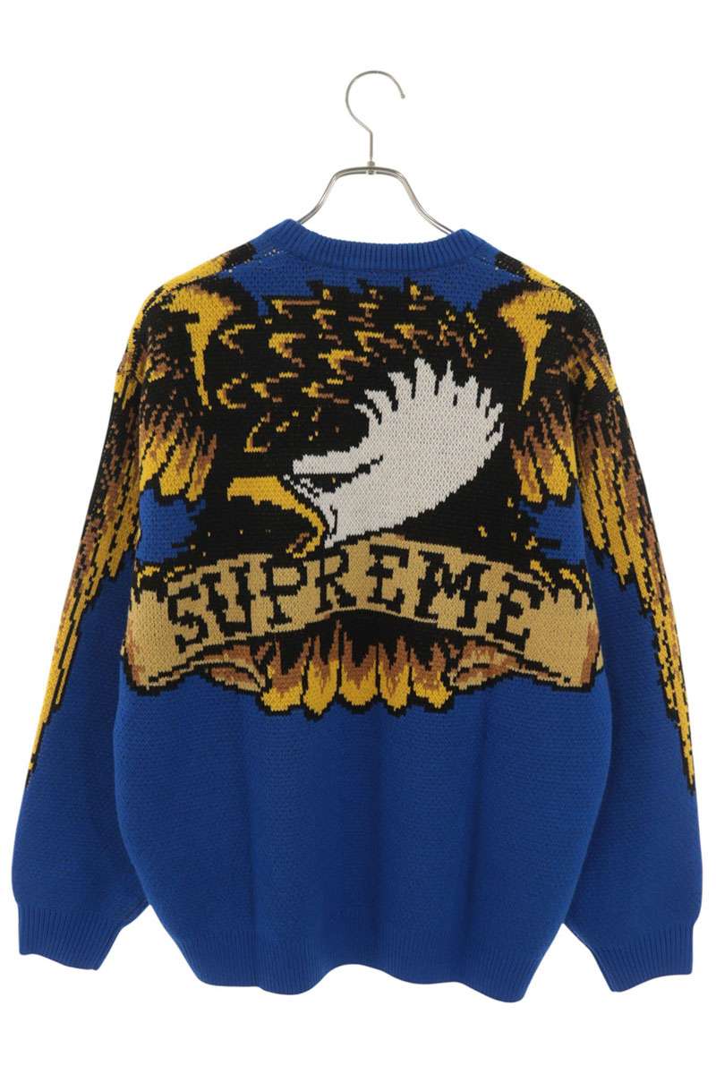 SUPREME 25AW ANTIHERO Logo Knit Sweater Blue Size M