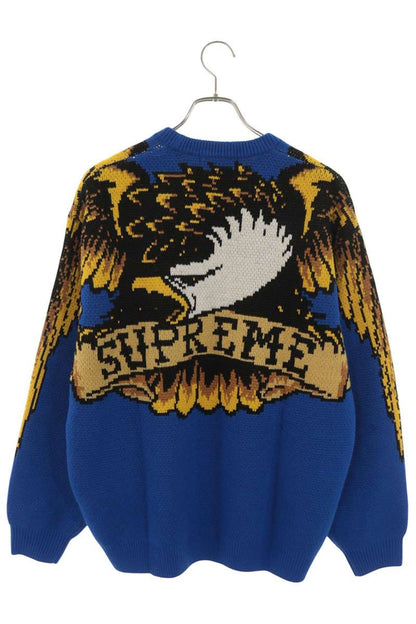 SUPREME 25AW ANTIHERO Logo Knit Sweater Blue Size M