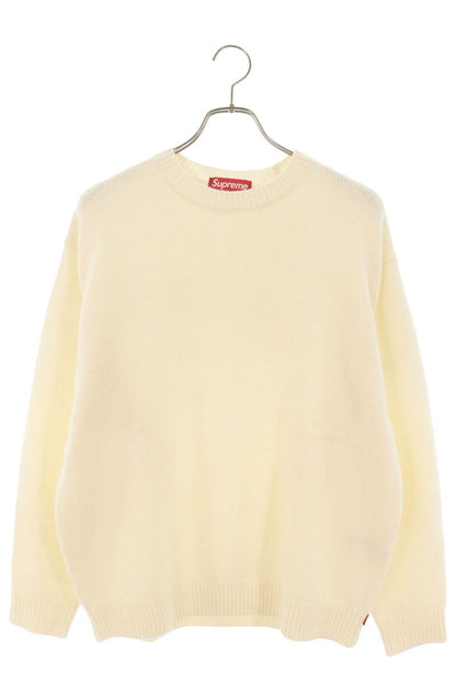 SUPREME 25AW Angora Script Logo Knit Sweater White Size M