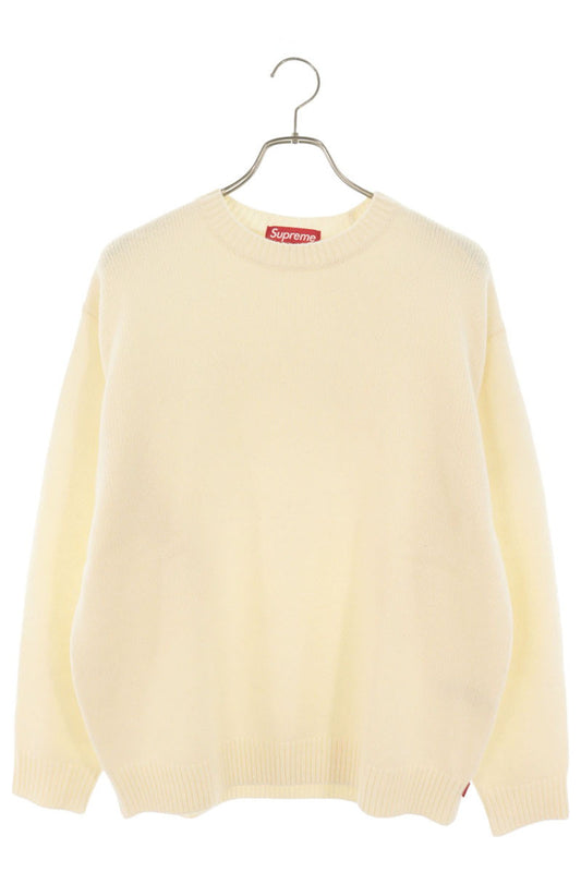 SUPREME 25AW Angora Script Logo Knit Sweater White Size M