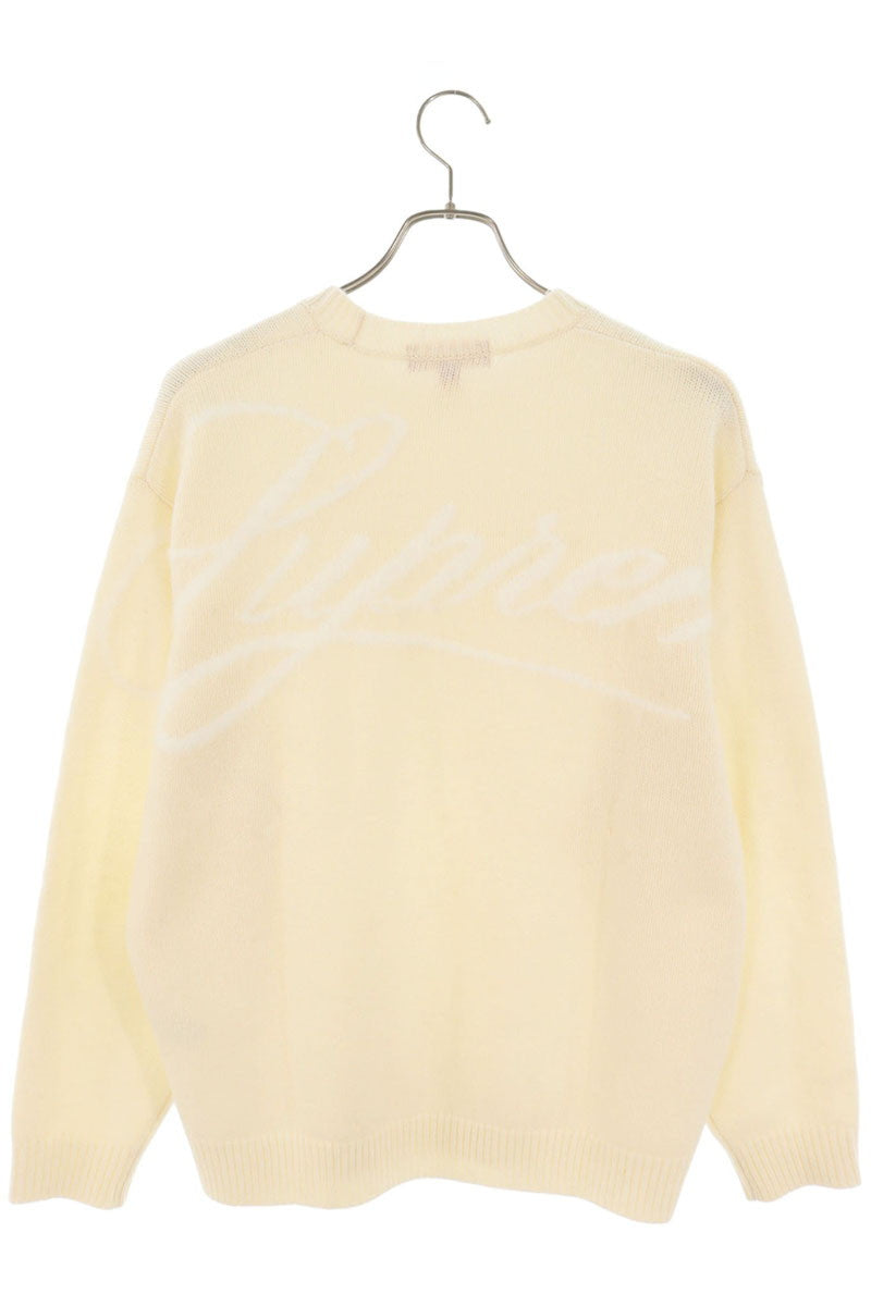 SUPREME 25AW Angora Script Logo Knit Sweater White Size M