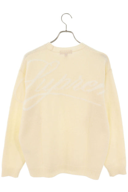 SUPREME 25AW Angora Script Logo Knit Sweater White Size M