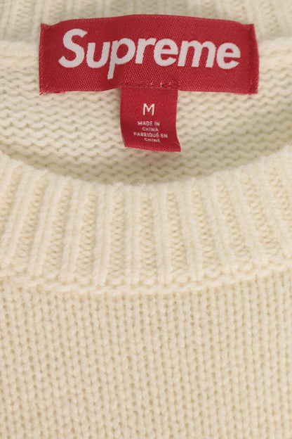 SUPREME 25AW Angora Script Logo Knit Sweater White Size M
