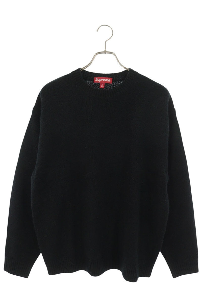 SUPREME 25AW Angora Script Logo Knit Sweater Black Size M