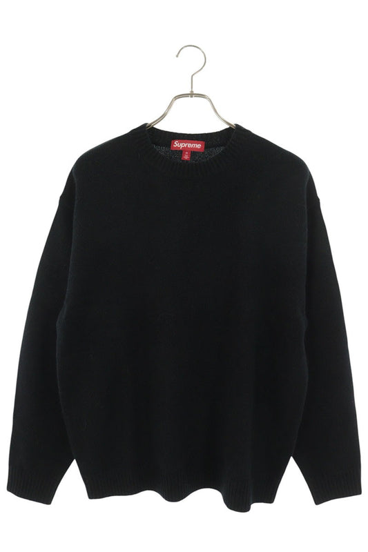 SUPREME 25AW Angora Script Logo Knit Sweater Black Size M