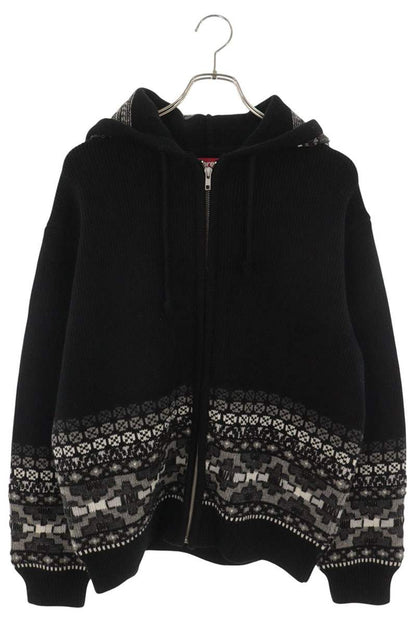 SUPREME 25AW Beaded Zip Up Hooded Sweater Black Size S