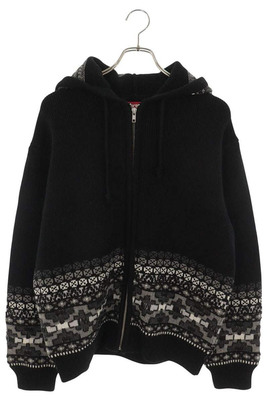 SUPREME 25AW Beaded Zip Up Hooded Sweater Black Size S