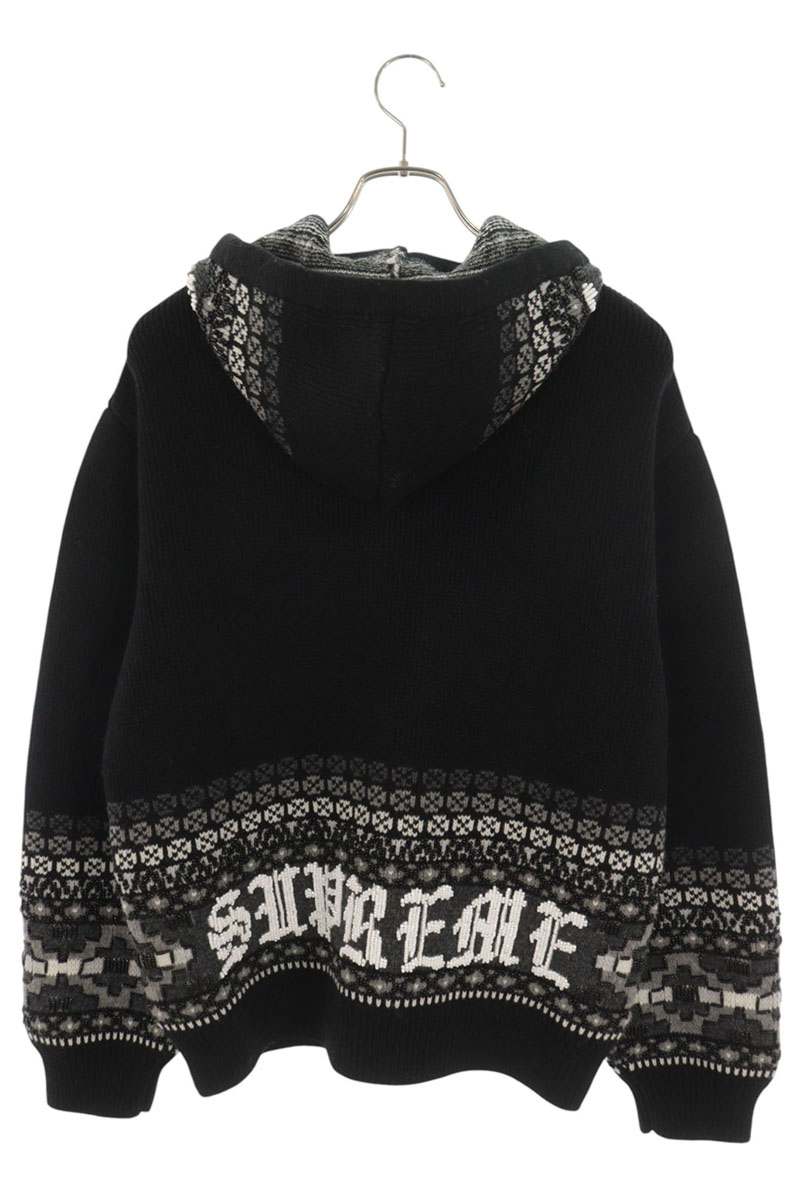 SUPREME 25AW Beaded Zip Up Hooded Sweater Black Size S