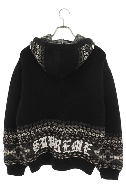 SUPREME 25AW Beaded Zip Up Hooded Sweater Black Size S