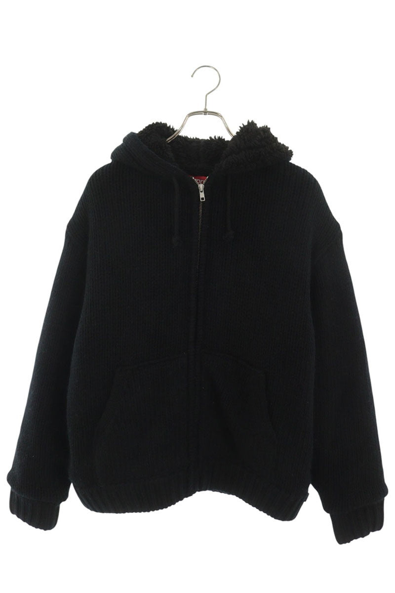 SUPREME 25AW Faux Shearling Lined Zip Up Hoodie Black Size M