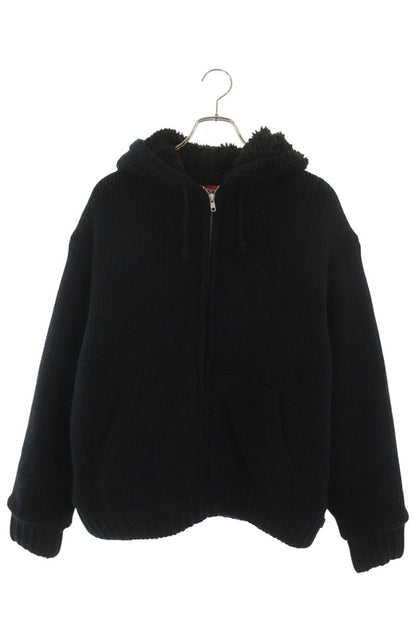 SUPREME 25AW Faux Shearling Lined Zip Up Hoodie Black Size M