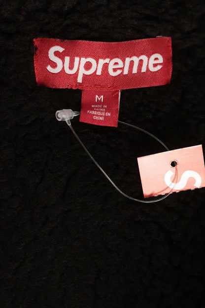 SUPREME 25AW Faux Shearling Lined Zip Up Hoodie Black Size M