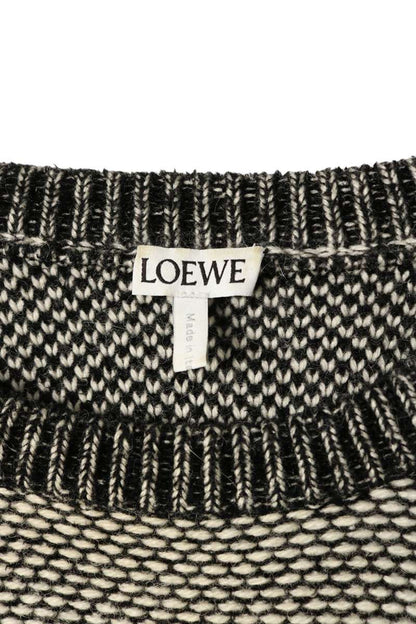 LOEWE White Black Anagram Alpaca Blend Sweater