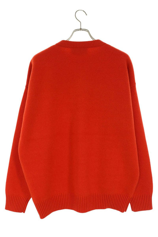GUCCI Side Logo Tag Wool Knit Sweater Orange Size XS