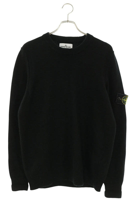 STONEISLAND Black Patch Crewneck Wool Blend Sweater Size L