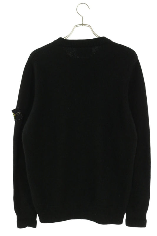 STONEISLAND Black Patch Crewneck Wool Blend Sweater Size L