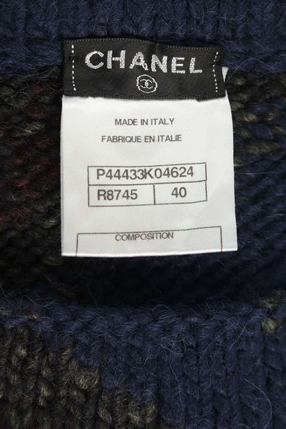 CHANEL Collared Alpaca Blend Wool Knit Size 40