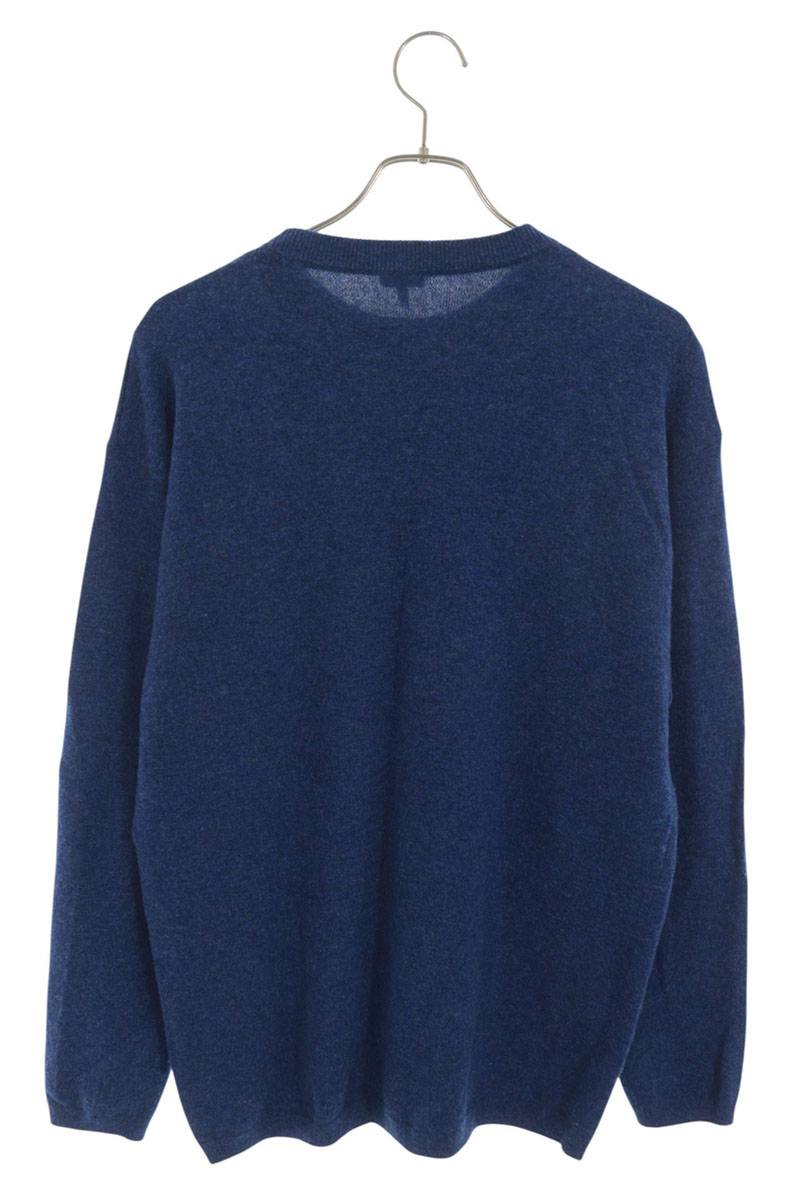LOEWE Blue Wool Blend Logo Embroidered Knit Size S