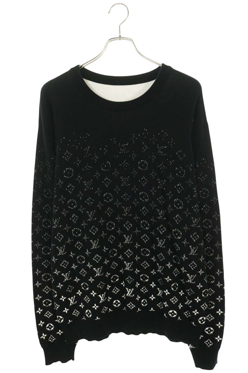 LOUISVUITTON Black Monogram Gradation Knit Size L