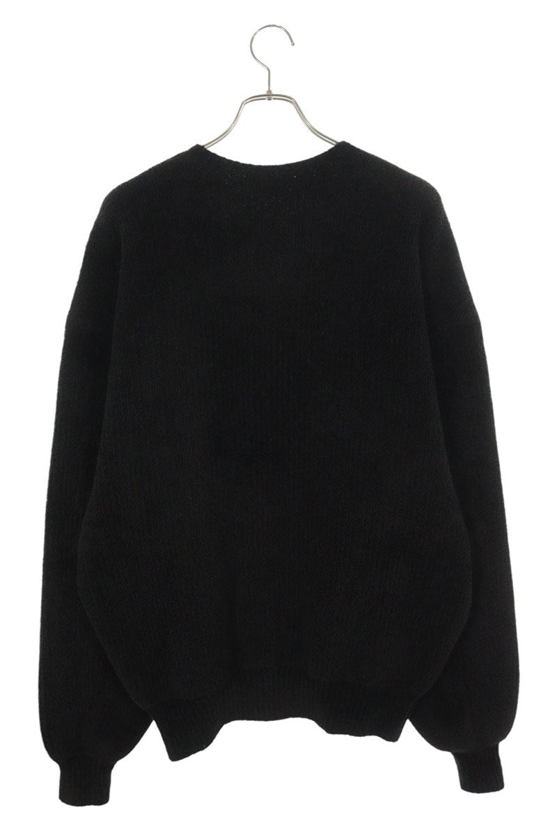 BALENCIAGA BB Emblem Logo Pile Knit Sweater Black Size XS