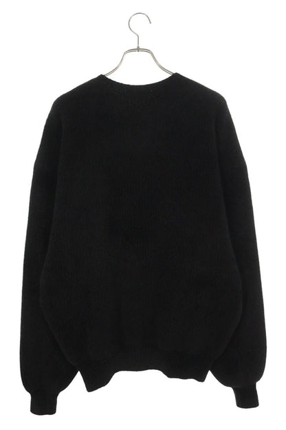 BALENCIAGA BB Emblem Logo Pile Knit Sweater Black Size XS