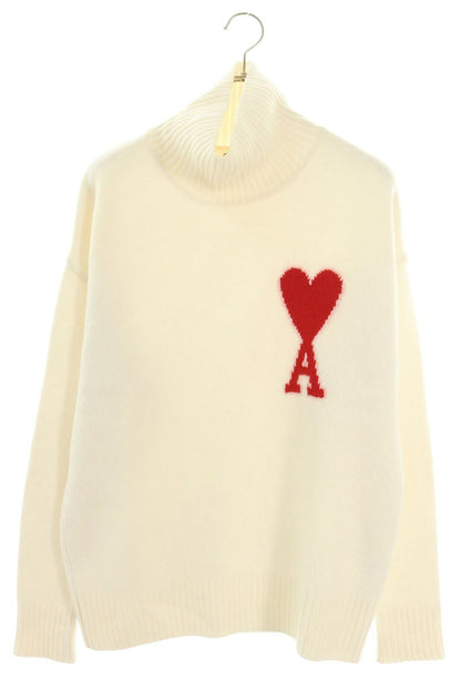 AMI Alexandre Mattiussi A Heart Logo Knit White/Red Size M