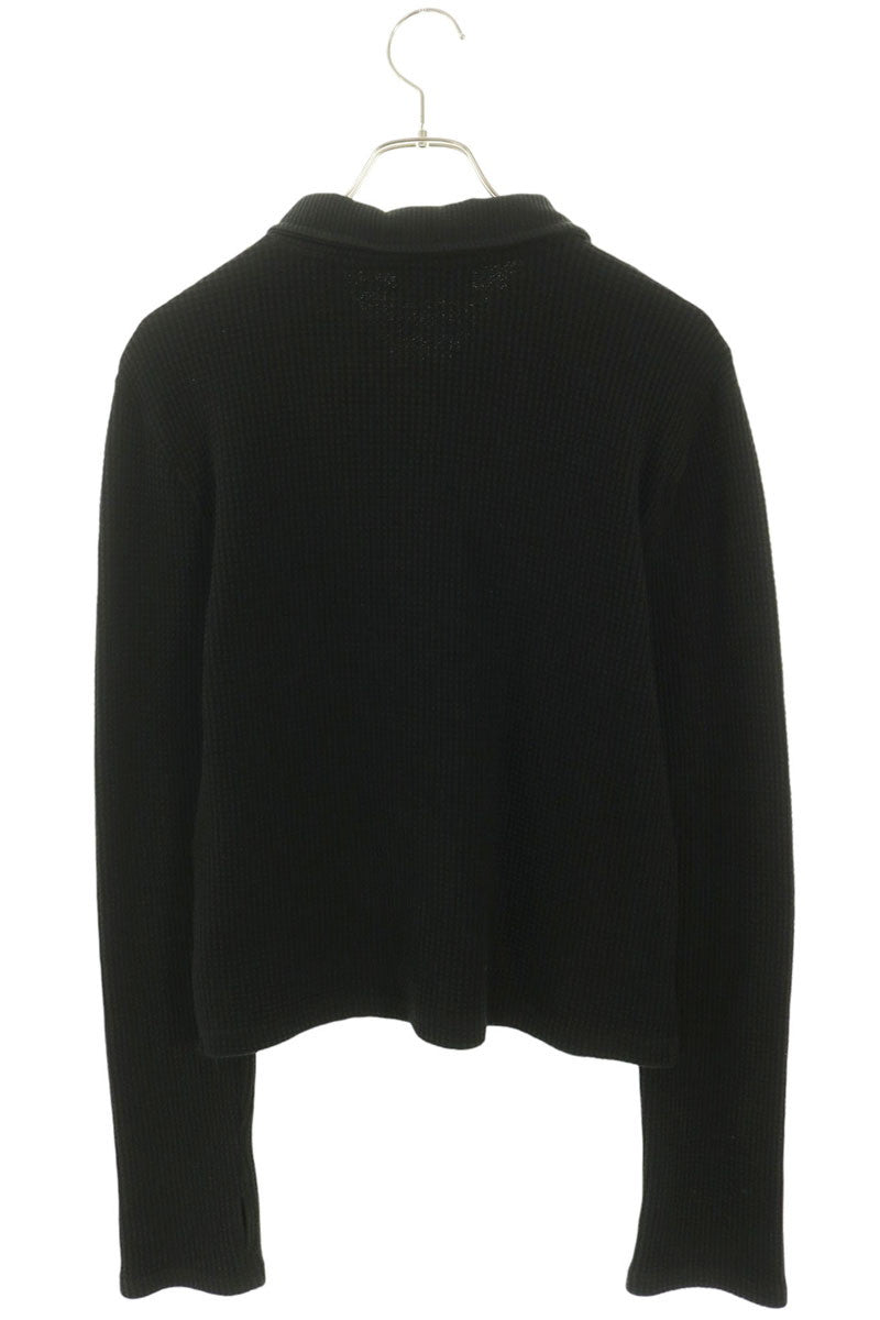 THUG CLUB Waffle Knit Polo Shirt Black Silver Size 3
