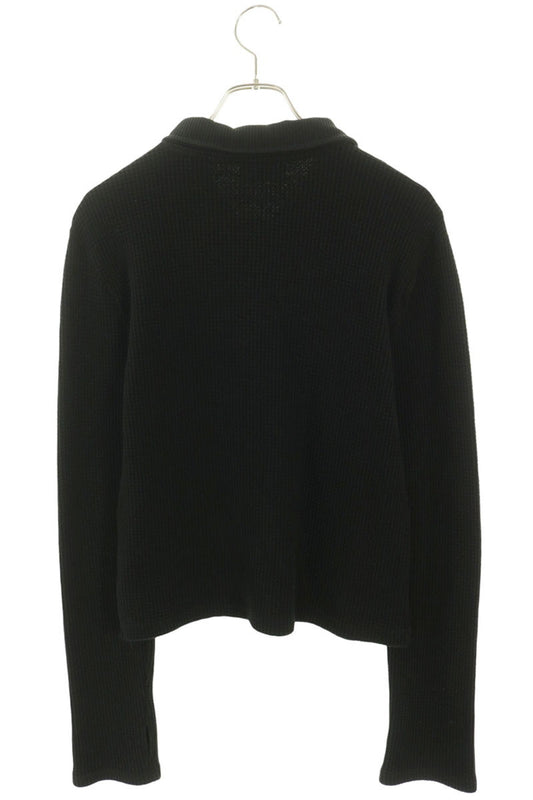 THUG CLUB Waffle Knit Polo Shirt Black Silver Size 3