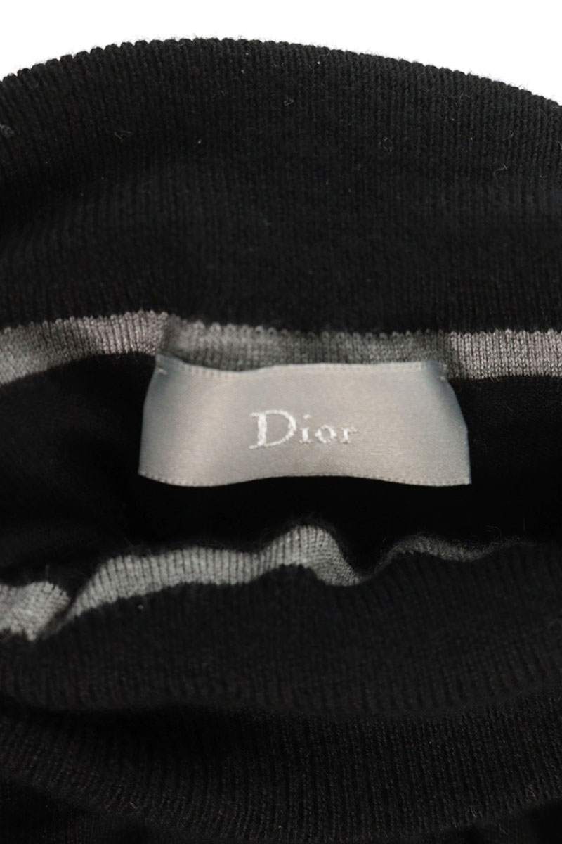 Dior HOMME CD Embroidery Turtleneck Knit Black Size S