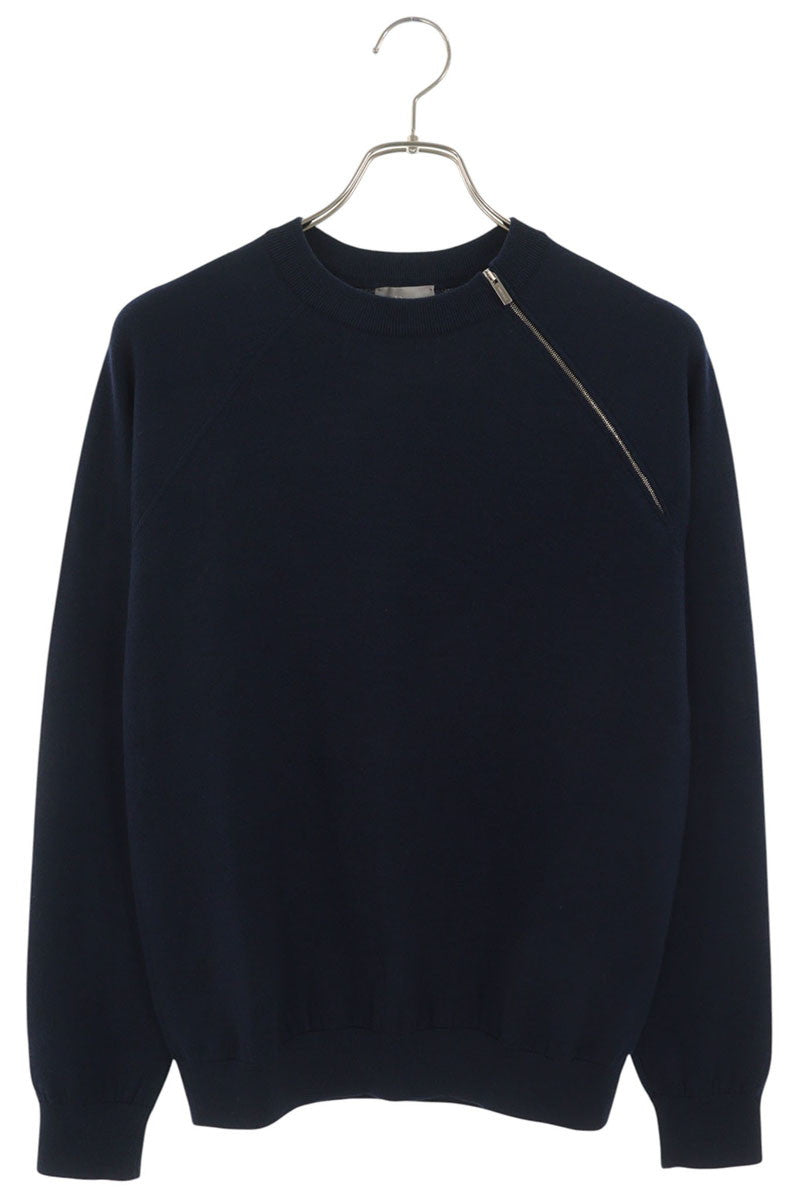 Dior HOMME Shoulder Zip Wool Knit Navy Size S